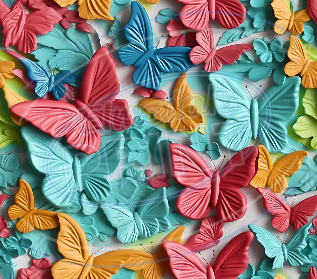 3D Butterflies 007 Printed Pattern Vinyl