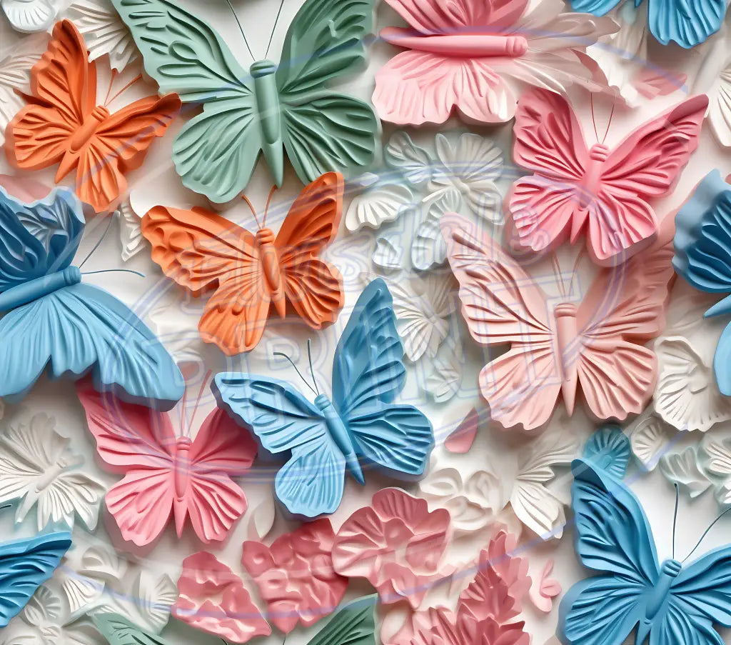 3D Butterflies 025 Printed Pattern Vinyl