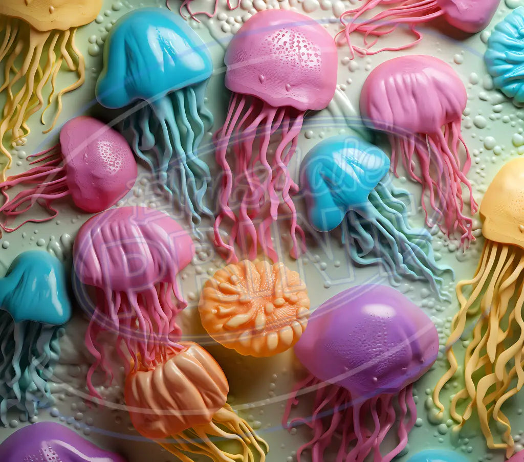 3D Jellyfish 010 Printed Pattern Vinyl
