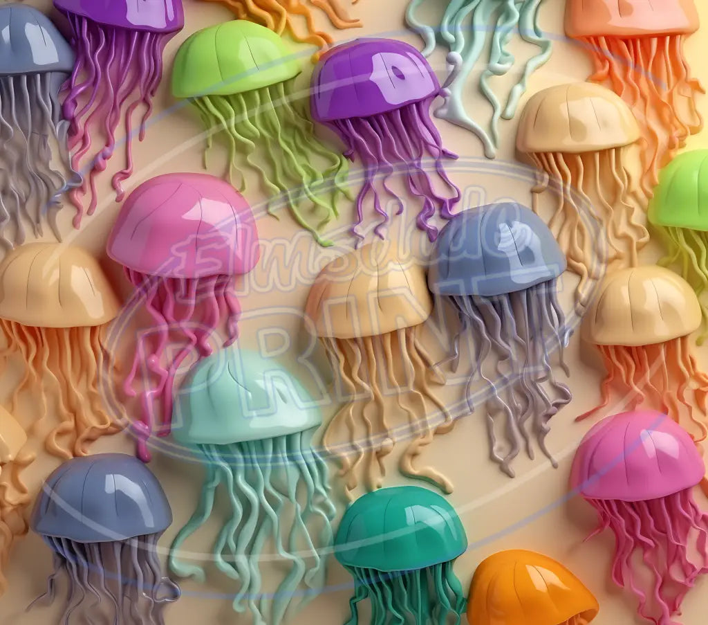 3D Jellyfish 016 Printed Pattern Vinyl