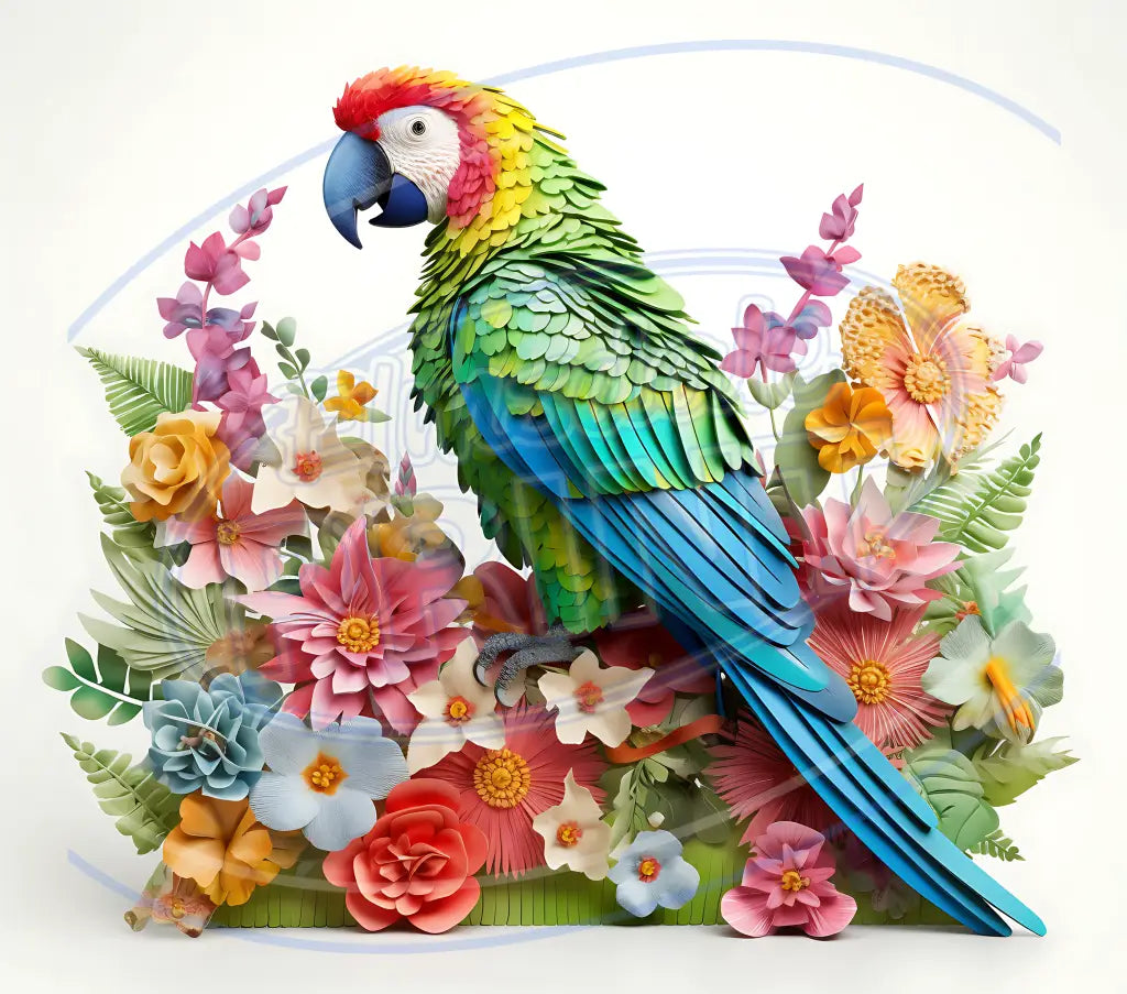 3D Parrots 014 Printed Pattern Vinyl