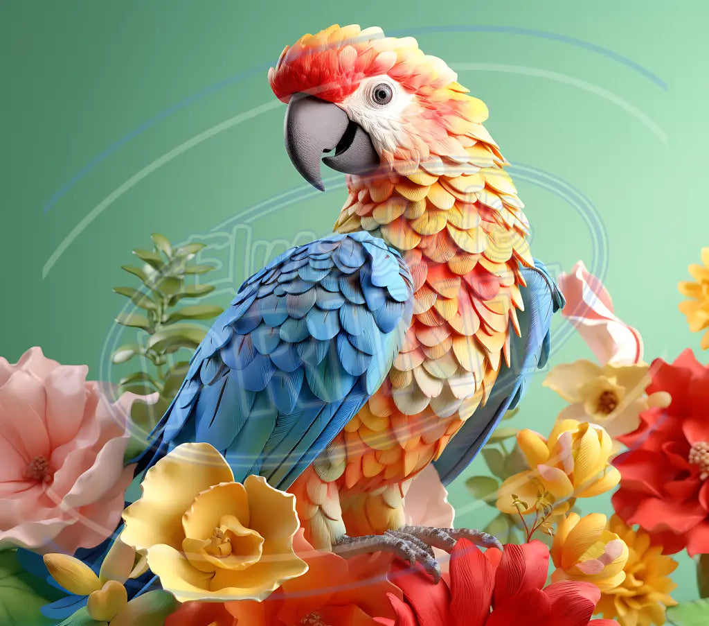 3D Parrots 017 Printed Pattern Vinyl