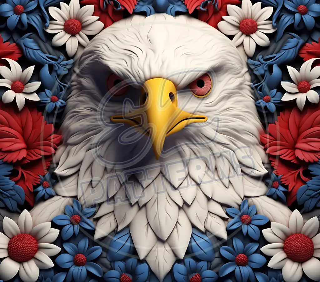 3D Patriotic Eagles 028 Printed Pattern Vinyl
