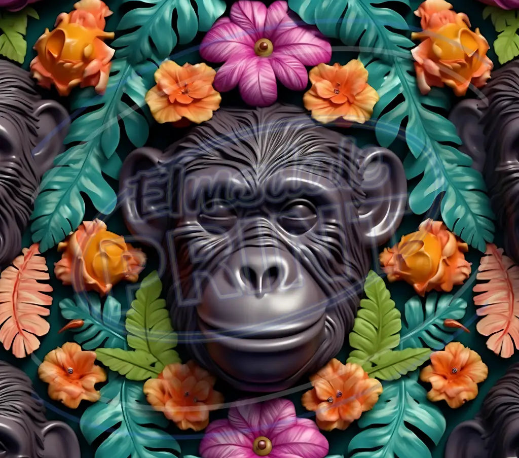 3D Safari Animals 021 Printed Pattern Vinyl