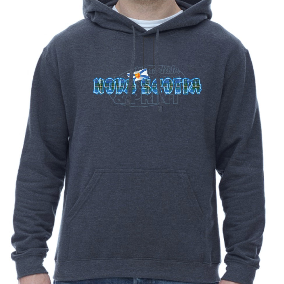 Nova Scotia Tartan Flag: Hoodies - Heather Navy / S