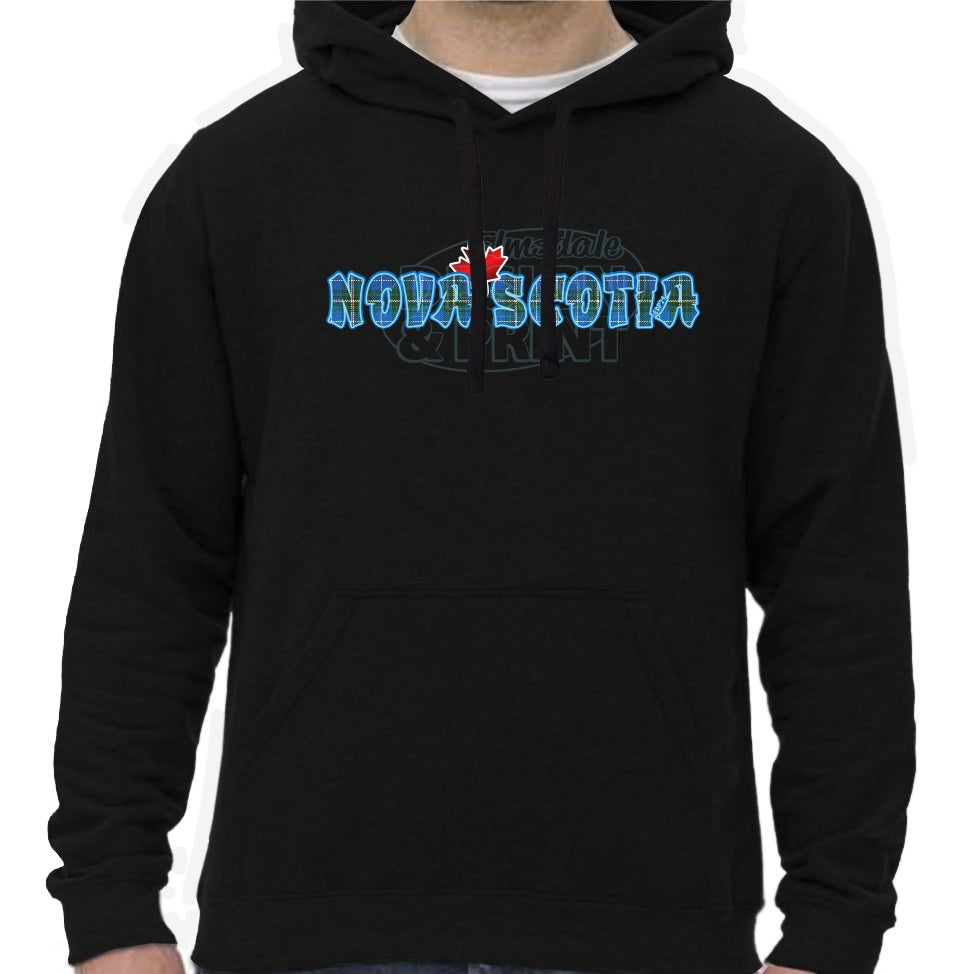 Nova Scotia Tartan Maple: Hoodies - Black / S