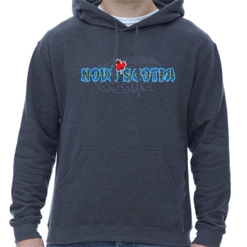 Nova Scotia Tartan Maple: Hoodies - Heather Navy / S