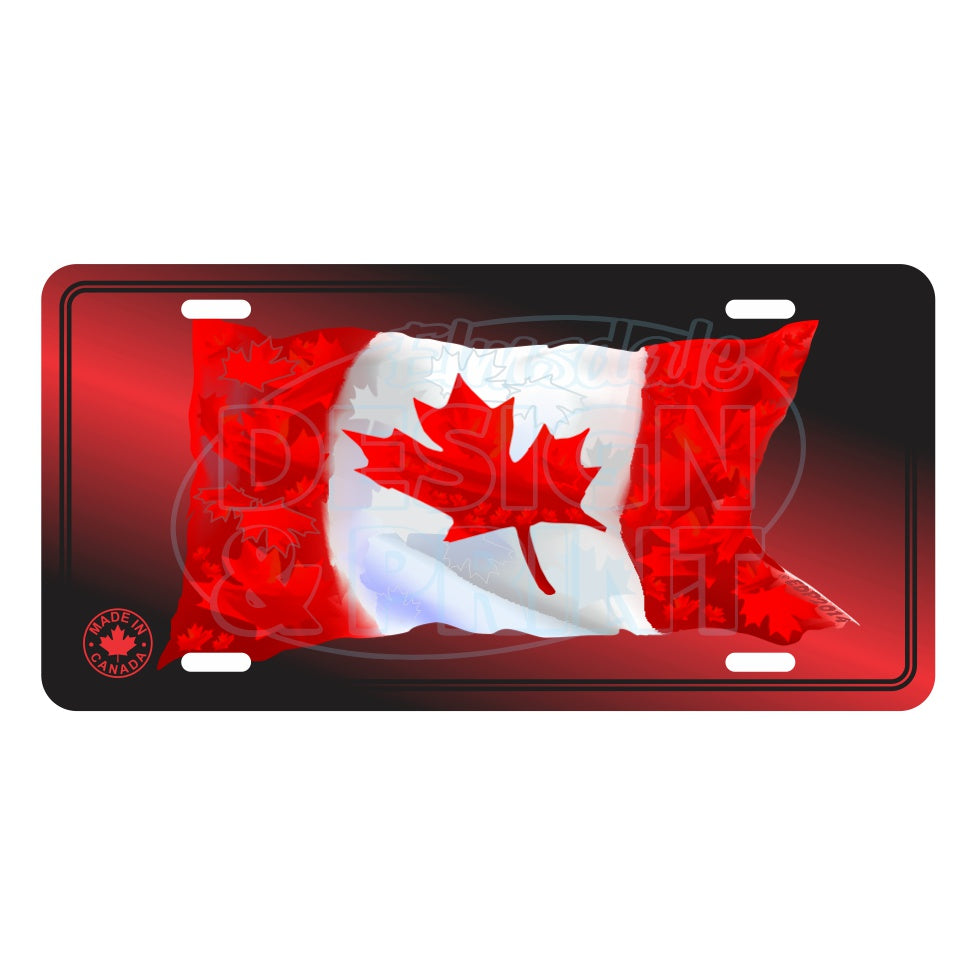 Canada Flag: License Plates - 6’’ x 12’’ Aluminum License Plate