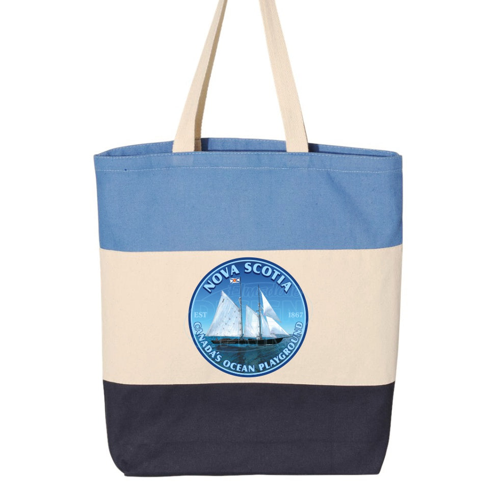 Canada’s Ocean Playground: Tote Bags - Carolina Blue/Natural/Navy