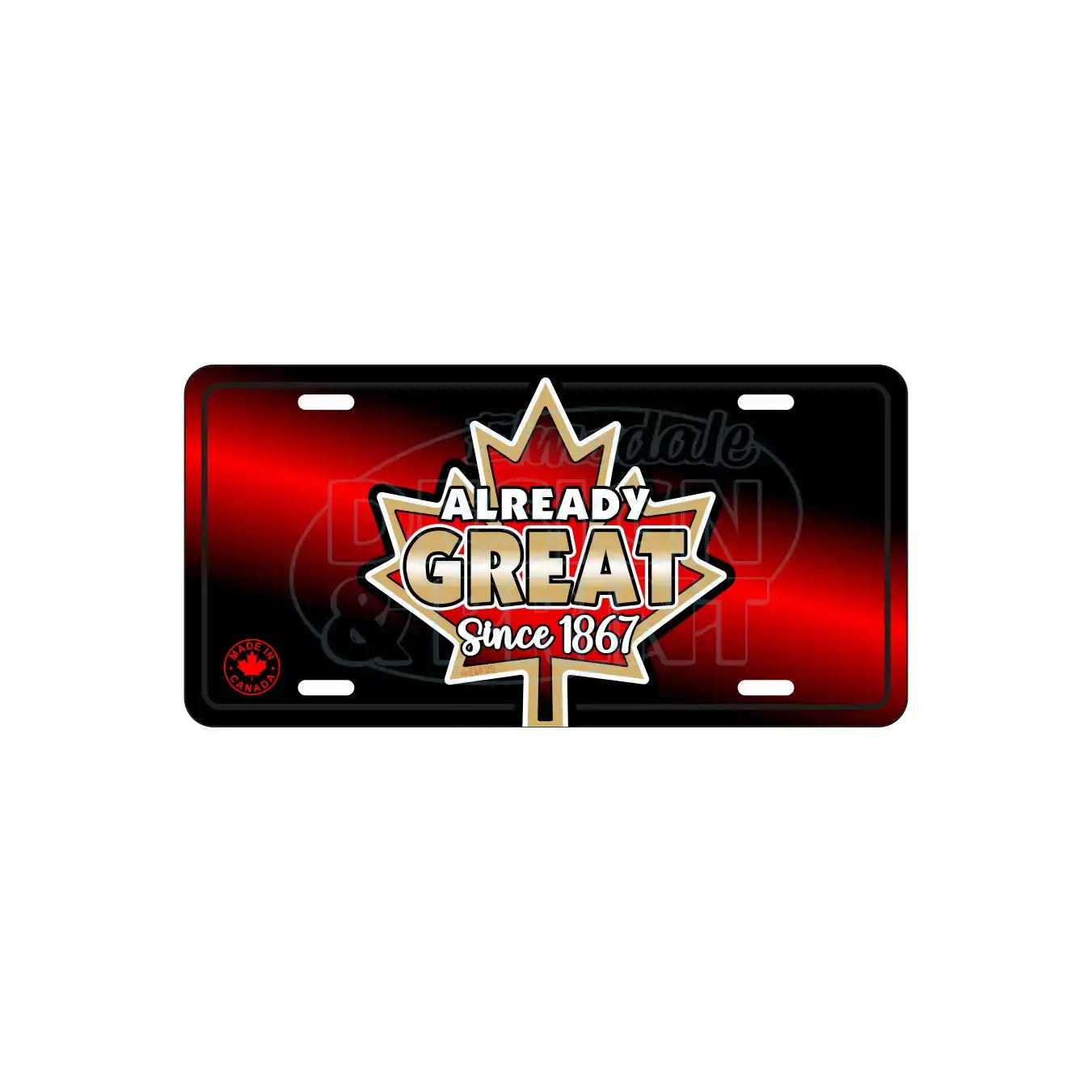Canadian-themed license plate.