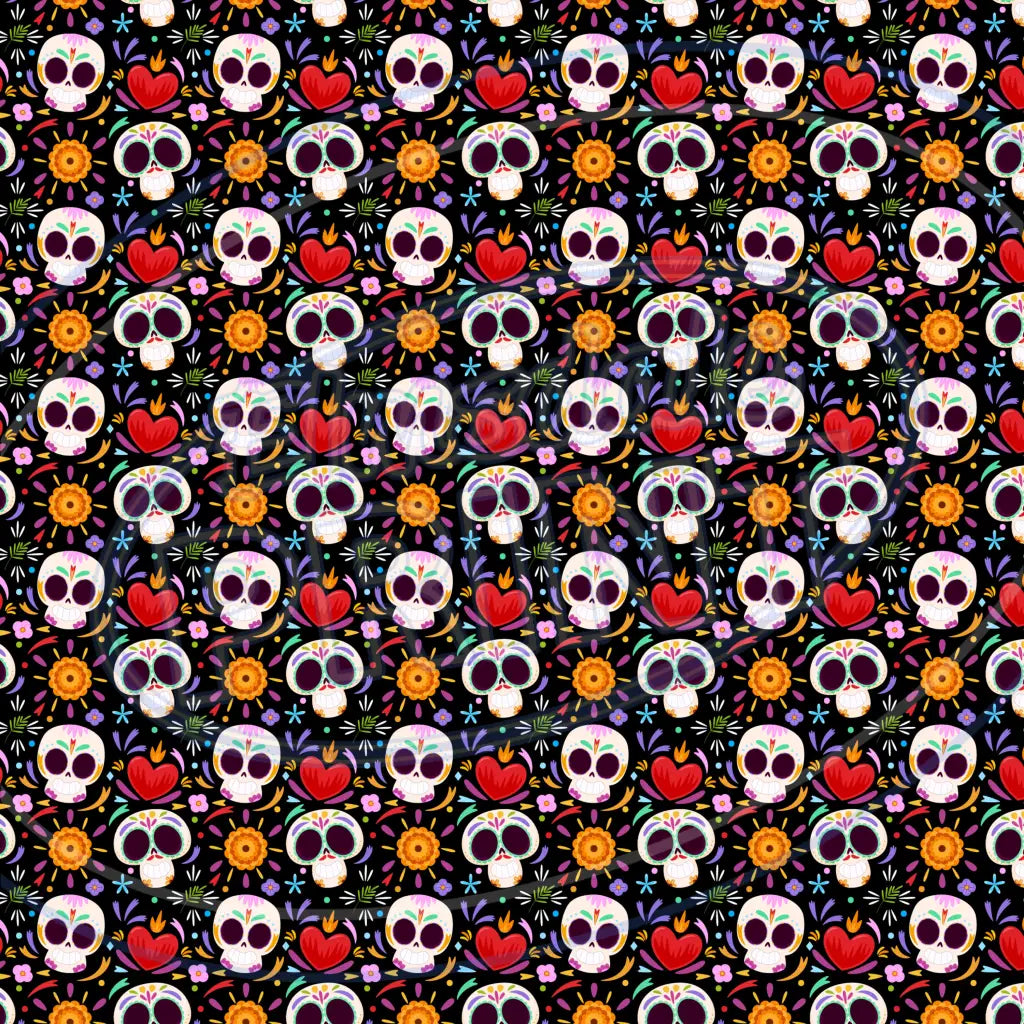 Sugar Skulls 018 Printed Pattern Vinyl