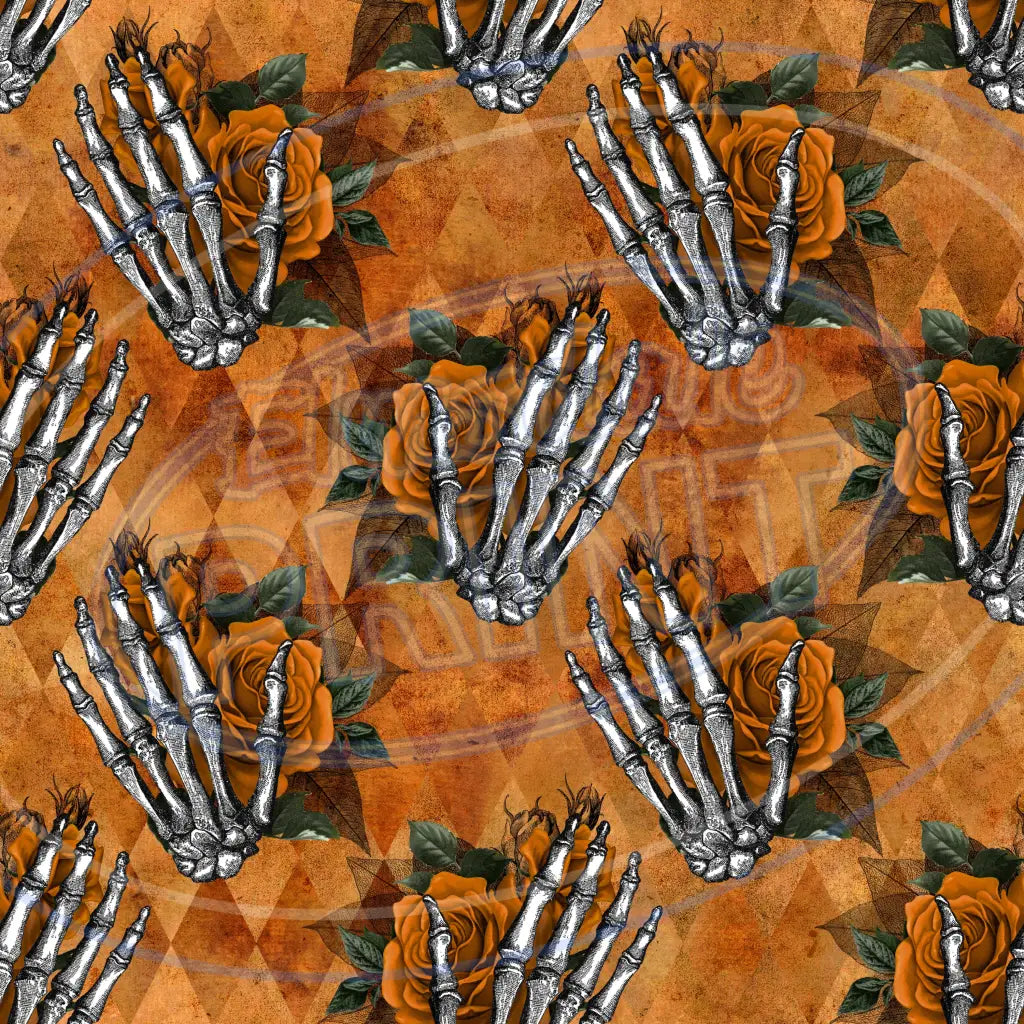 Floral Skulls 008 Printed Pattern Vinyl