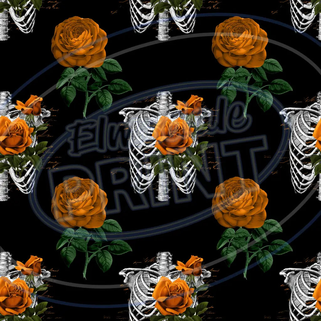 Floral Skulls 010 Printed Pattern Vinyl