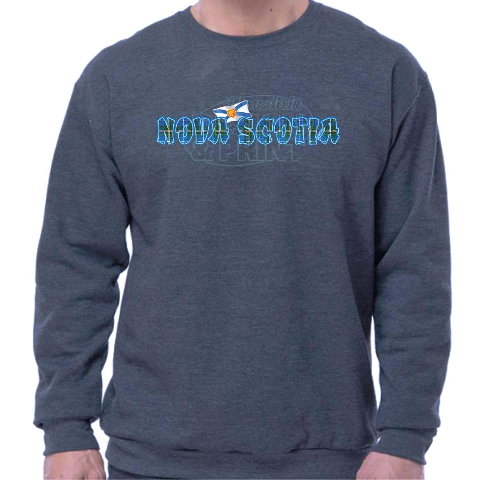 Nova Scotia Tartan Flag: Sweatshirts - Heather Navy / S