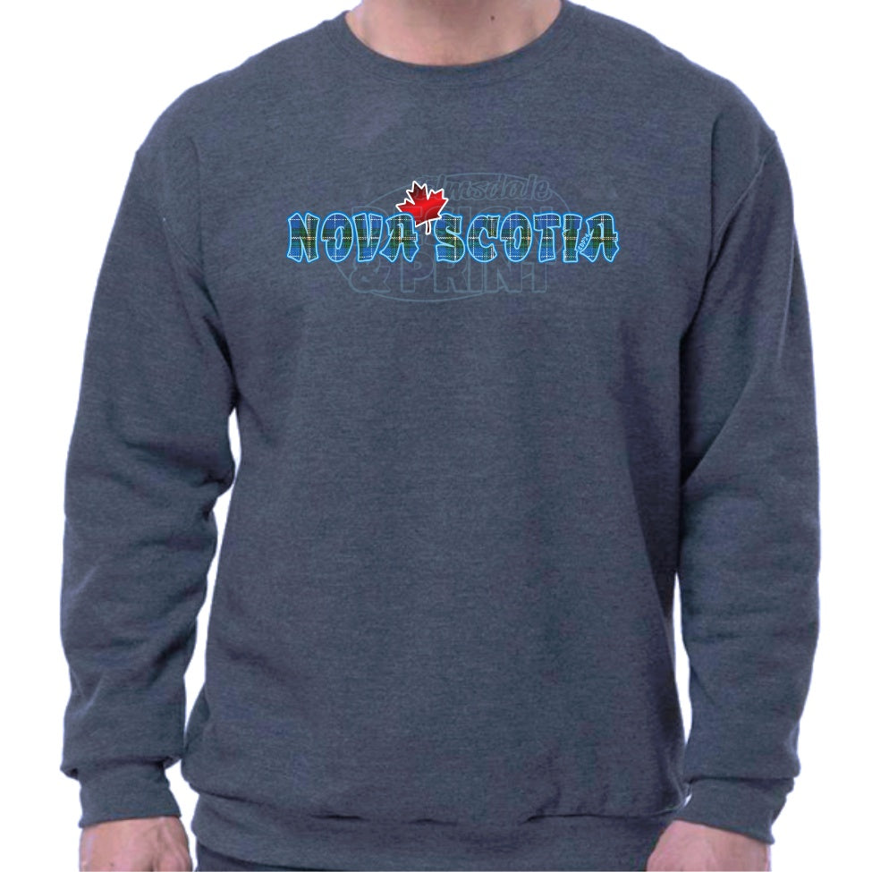 Nova Scotia Tartan Maple: Sweatshirts - Heather Navy / S
