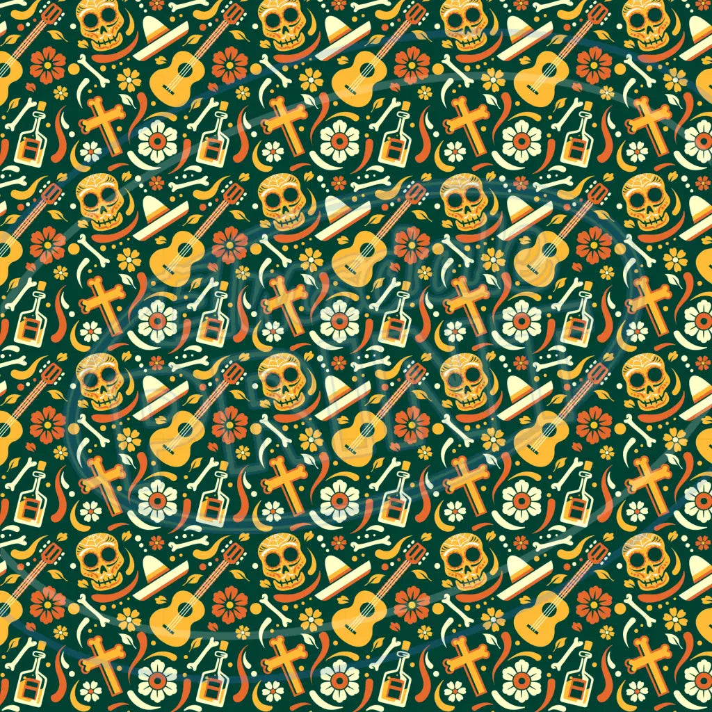 Sugar Skulls 003 Printed Pattern Vinyl