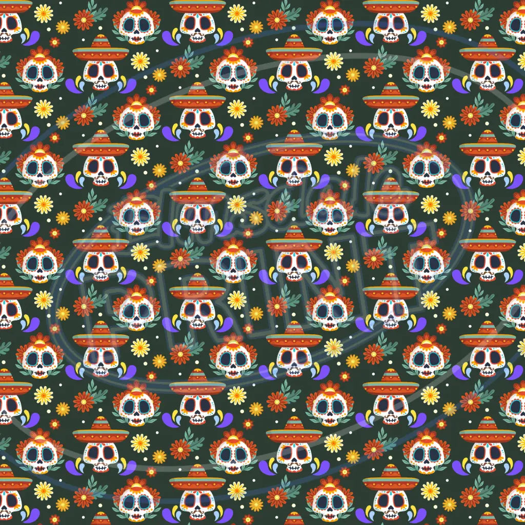 Sugar Skulls 004 Printed Pattern Vinyl