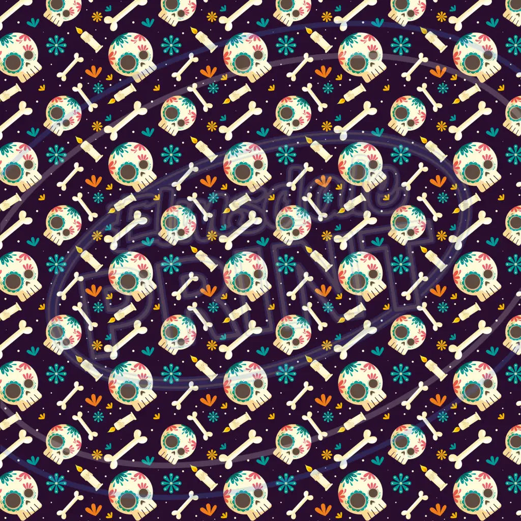 Sugar Skulls 010 Printed Pattern Vinyl