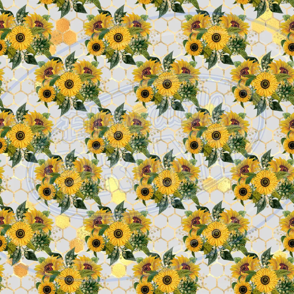 Sunflower Bees 005 Printed Pattern Vinyl