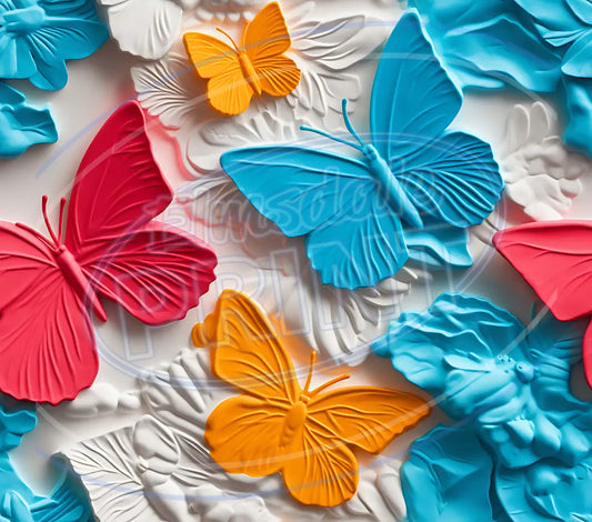 3D Butterflies 001 Printed Pattern Vinyl