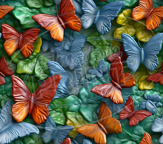 3D Butterflies 010 Printed Pattern Vinyl