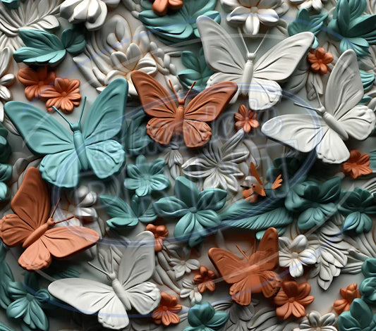 3D Butterflies 015 Printed Pattern Vinyl