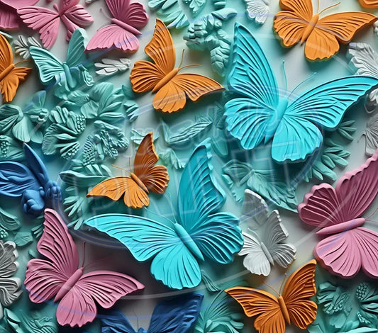 3D Butterflies 016 Printed Pattern Vinyl