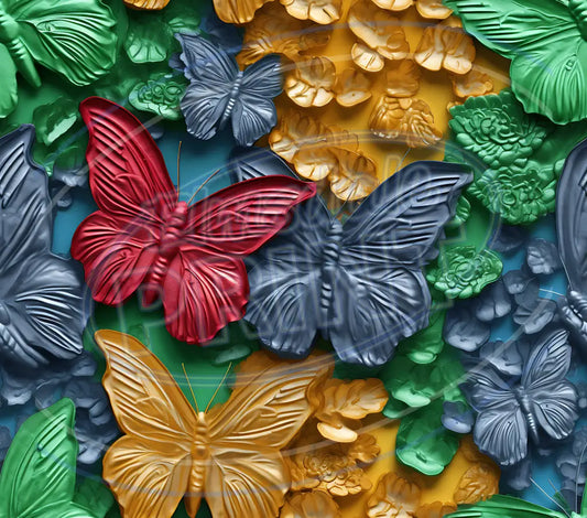 3D Butterflies 020 Printed Pattern Vinyl