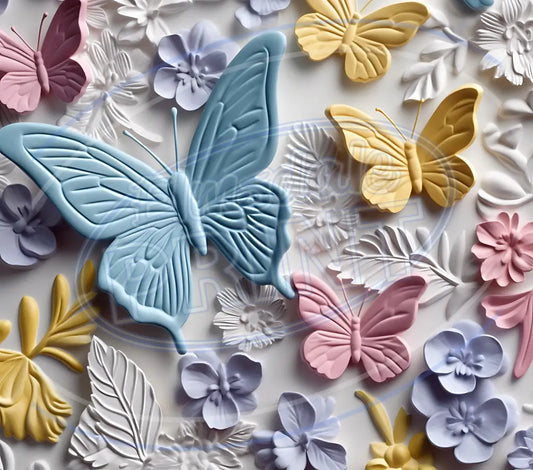 3D Butterflies 022 Printed Pattern Vinyl