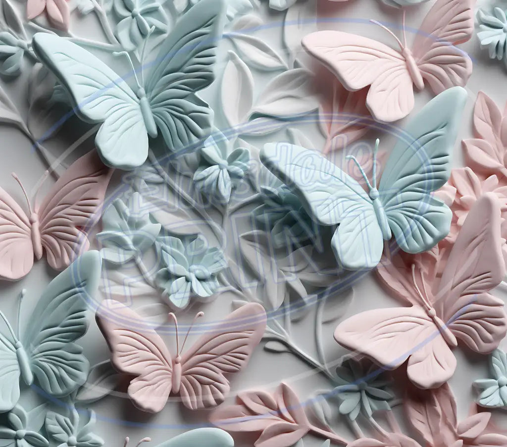 3D Butterflies 023 Printed Pattern Vinyl
