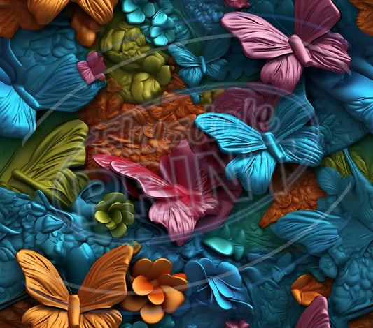 3D Butterflies 026 Printed Pattern Vinyl