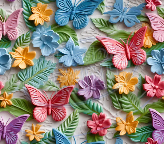 3D Butterflies 028 Printed Pattern Vinyl