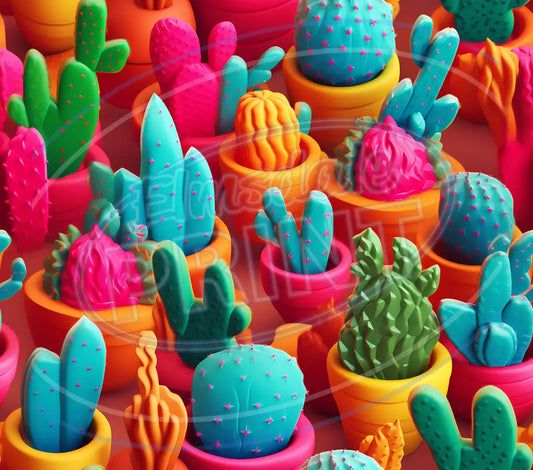 3D Cactus 009 Printed Pattern Vinyl