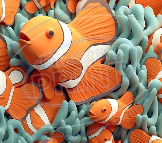 3D Clownfish 007 Printed Pattern Vinyl