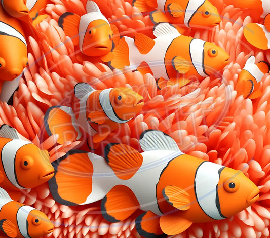 3D Clownfish 009 Printed Pattern Vinyl
