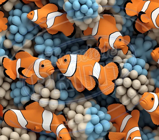 3D Clownfish 010 Printed Pattern Vinyl