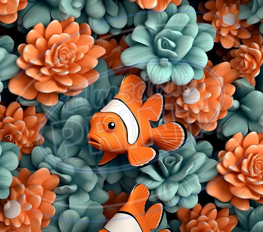 3D Clownfish 026 Printed Pattern Vinyl