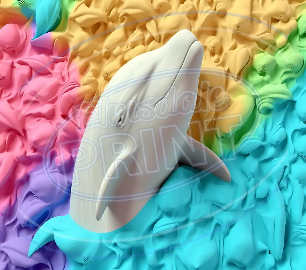 3D Dolphins 008 Printed Pattern Vinyl