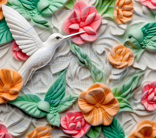 3D Hummingbirds 007 Printed Pattern Vinyl