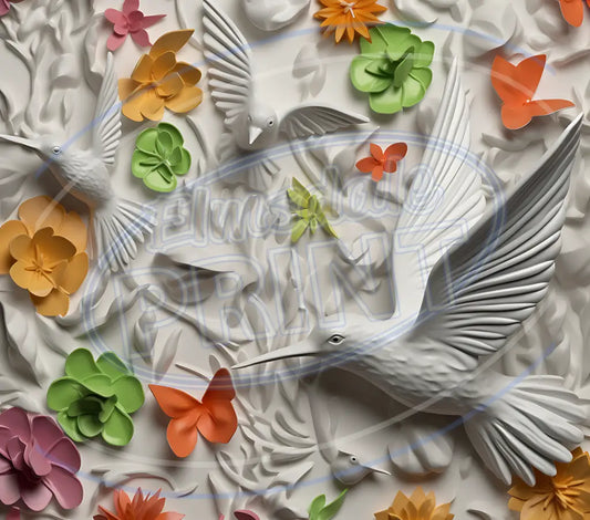 3D Hummingbirds 009 Printed Pattern Vinyl