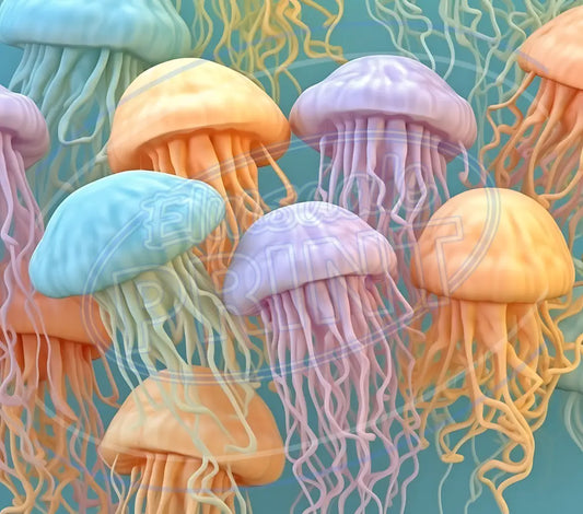 3D Jellyfish 001 Printed Pattern Vinyl