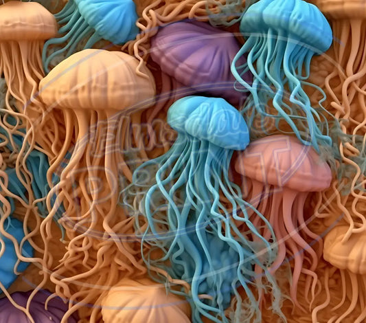 3D Jellyfish 007 Printed Pattern Vinyl