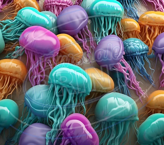 3D Jellyfish 008 Printed Pattern Vinyl