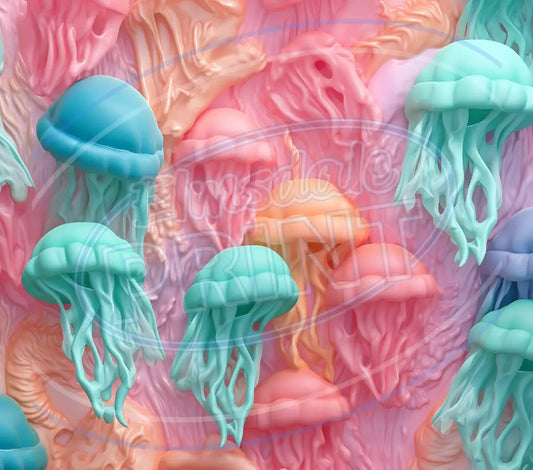 3D Jellyfish 017 Printed Pattern Vinyl