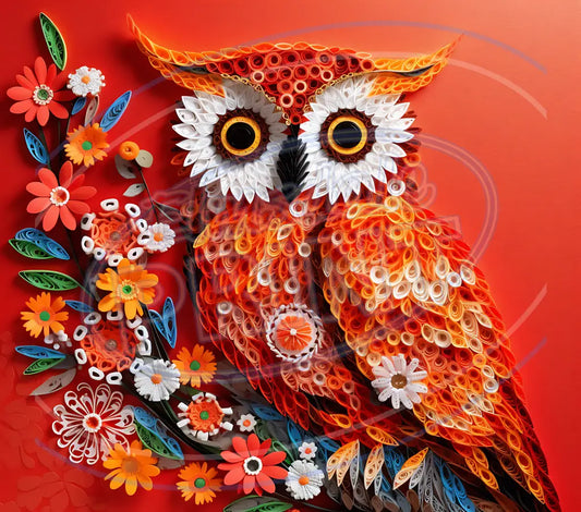 3D Owls 004 Printed Pattern Vinyl