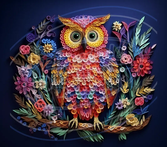 3D Owls 010 Printed Pattern Vinyl