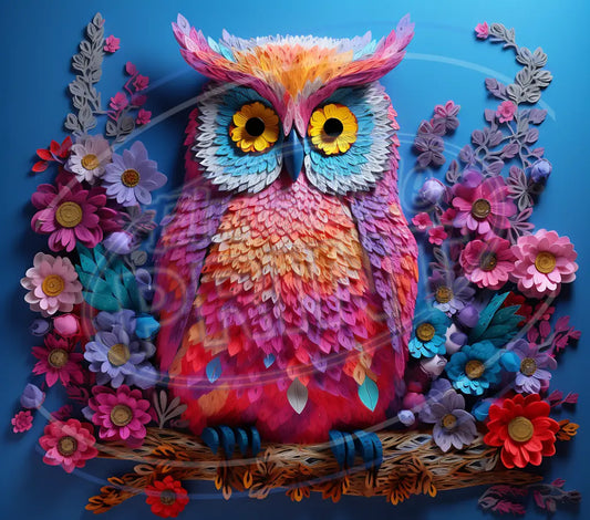 3D Owls 013 Printed Pattern Vinyl