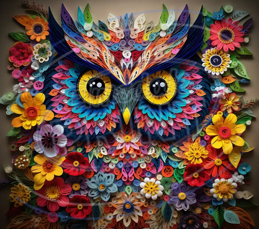 3D Owls 017 Printed Pattern Vinyl