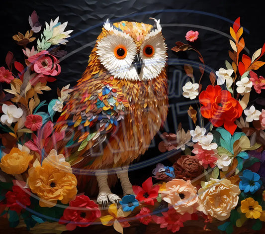 3D Owls 019 Printed Pattern Vinyl