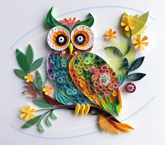 3D Owls 024 Printed Pattern Vinyl